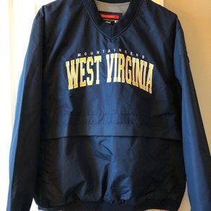 WVU West Virginia University Mountaineers V-neck pullover jacket - size XL (NWT)